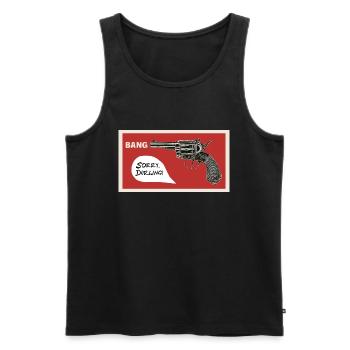Bang. Sorry darling! - Men's Premium Organic Tank Top - black - Front - AI Model Male 178 light (178cm)