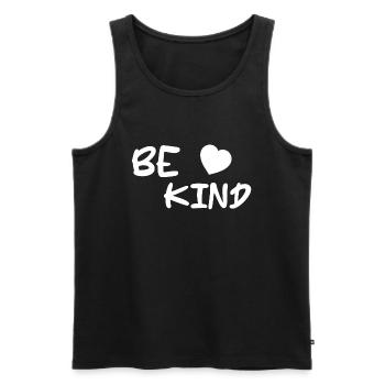 Lettrage Be Kind - Débardeur bio Premium Homme - noir - Devant - AI Model Male 178 light (178cm)
