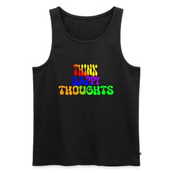 Think Happy Thoughts - Männer Premium Bio Tank Top - Schwarz - Vorne - AI Model Male 178 light (178cm)
