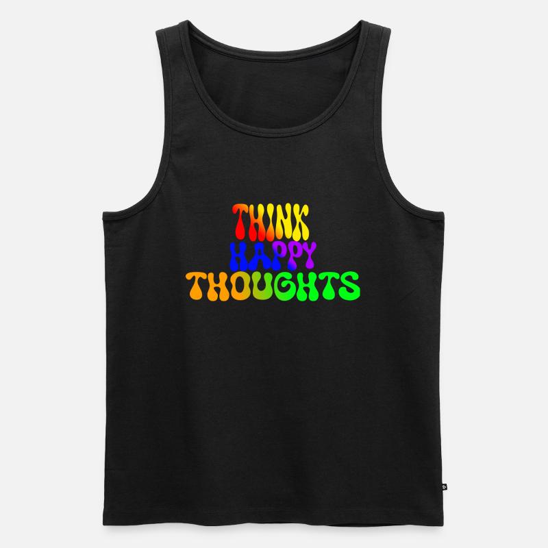 Think Happy Thoughts - Männer Premium Bio Tank Top - Schwarz