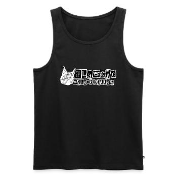 Plastic // Silent Killer // Illustration - Men's Premium Organic Tank Top - black - Front - AI Model Male 178 light (178cm)
