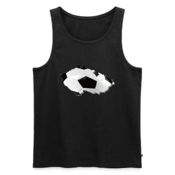 Tschechien Landkarte umrahmt echten Fußball - Männer Premium Bio Tank Top - Schwarz - Vorne - Michal (187cm)
