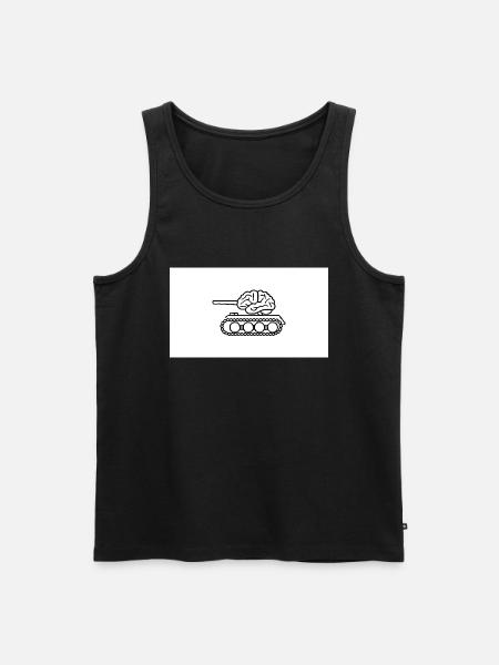 Denkpanzer - Männer Premium Bio Tank Top - Schwarz