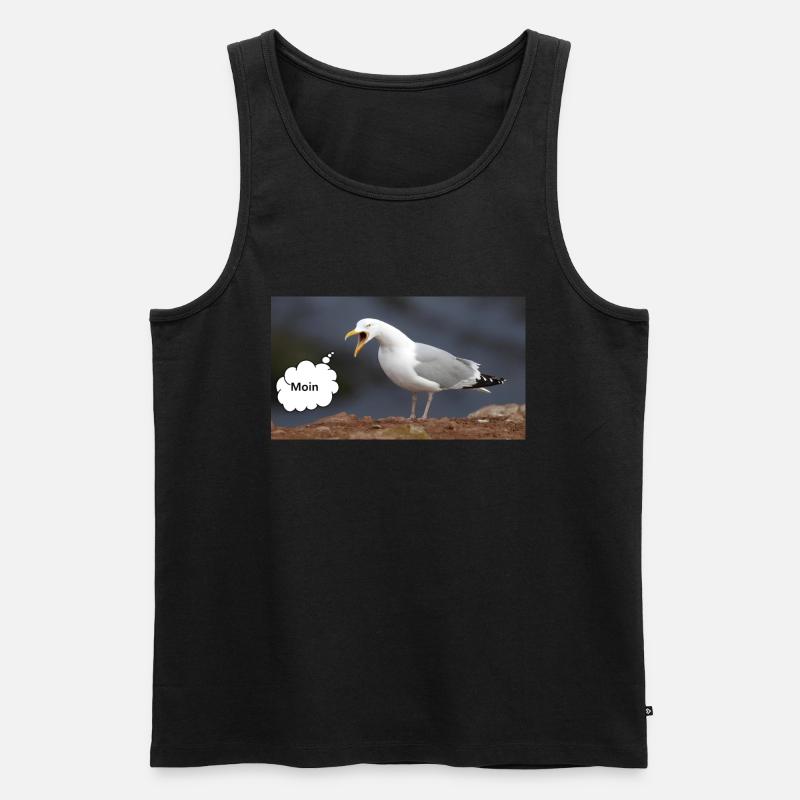 Moin Möwe - Männer Premium Bio Tank Top - Schwarz