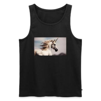 Licorne - Débardeur bio Premium Homme - noir - Devant - AI Model Male 178 light (178cm)