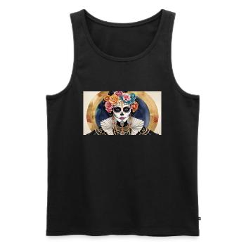 LA CATRINA DELUXE - Men's Premium Organic Tank Top - black - Front - Michal (187cm)