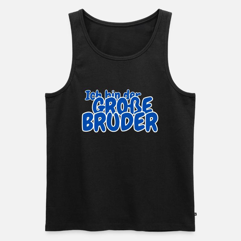 Ich bin der grosse Bruder - Männer Premium Bio Tank Top - Schwarz