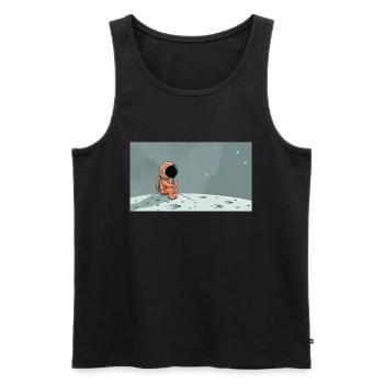 Eine skurrile digitale Illustration eines cartoon - Männer Premium Bio Tank Top - Schwarz - Vorne - AI Model Male 178 light (178cm)
