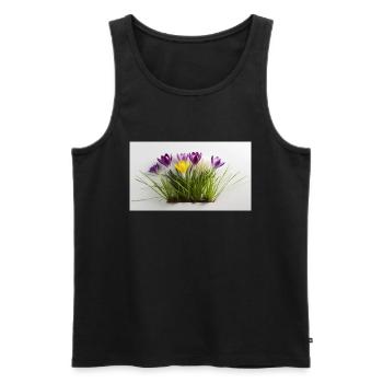Crocuses - Men's Premium Organic Tank Top - black - Front - AI Model Male 178 light (178cm)