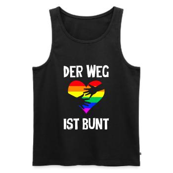 Der Weg Ist Bunt - Männer Premium Bio Tank Top - Schwarz - Vorne - AI Model Male 178 light (178cm)