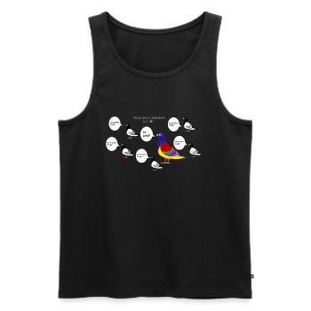Trau dich anders zu sein - Männer Premium Bio Tank Top - Schwarz - Vorne - AI Model Male 178 light (178cm)