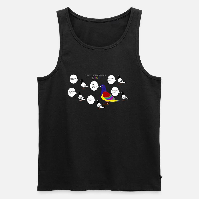 Trau dich anders zu sein - Männer Premium Bio Tank Top - Schwarz