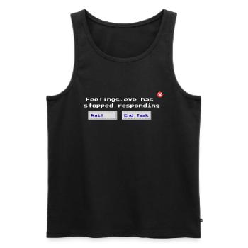 Feelings.exe Has Stopped Responding – Glitched Sad - Men's Premium Organic Tank Top - black - Front - AI Model Male 178 light (178cm)