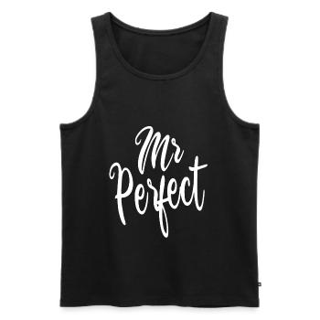 Mr Perfekt - Männer Premium Bio Tank Top - Schwarz - Vorne - AI Model Male 178 light (178cm)