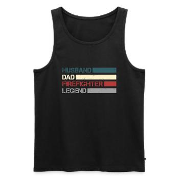 Fireman and legend - Men's Premium Organic Tank Top - black - Front - AI Model Male 178 light (178cm)