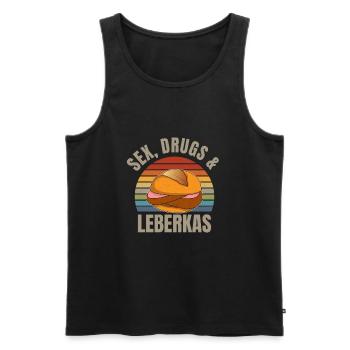 Sex, drugs & Leberkas Leberkäse Bayern - Männer Premium Bio Tank Top - Schwarz - Vorne - Michal (187cm)
