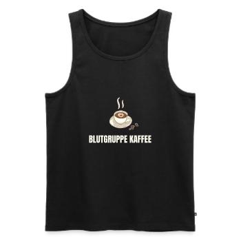 Blutgruppe Kaffee Koffein - Männer Premium Bio Tank Top - Schwarz - Vorne - Michal (187cm)