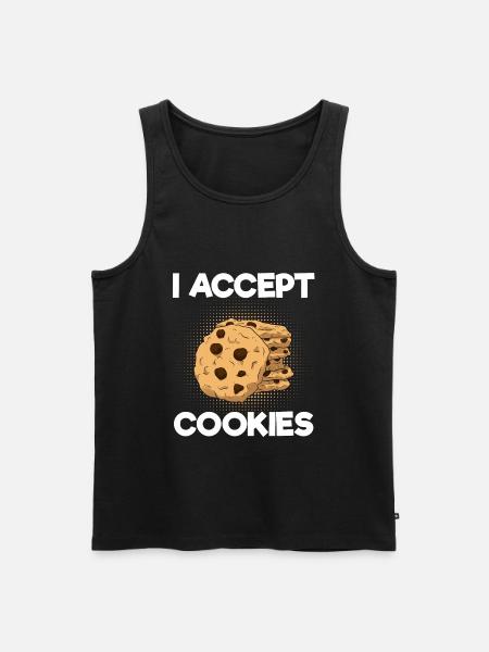 J'accepte les cookies biscuits Internet - Débardeur bio Premium Homme - noir