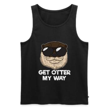 Get Otter My Way Loutres drôles - Débardeur bio Premium Homme - noir - Devant - Michal (187cm)