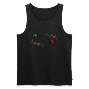 Bourse - Débardeur bio Premium Homme - noir - Devant - AI Model Male 178 light (178cm)
