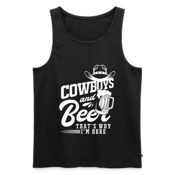 cow-boy - Débardeur bio Premium Homme - noir - Devant - Michal (187cm)