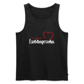 Ich bin ein Lieblingssohn und Weltbester Sohn - Männer Premium Bio Tank Top - Schwarz - Vorne - Michal (187cm)