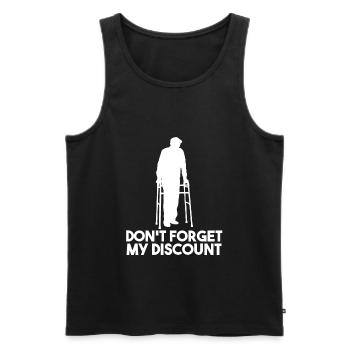 Don't Forget My Discount Pensioner Discount - Men's Premium Organic Tank Top - black - Front - AI Model Male 178 light (178cm)
