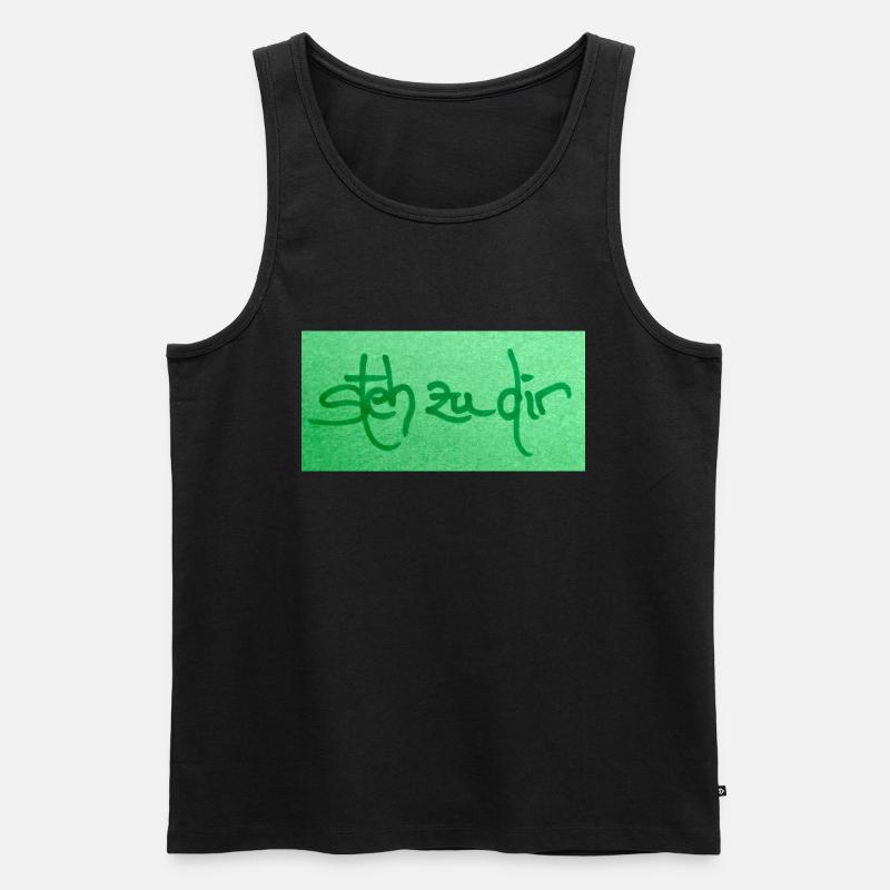 steh zu dir - Männer Premium Bio Tank Top - Schwarz