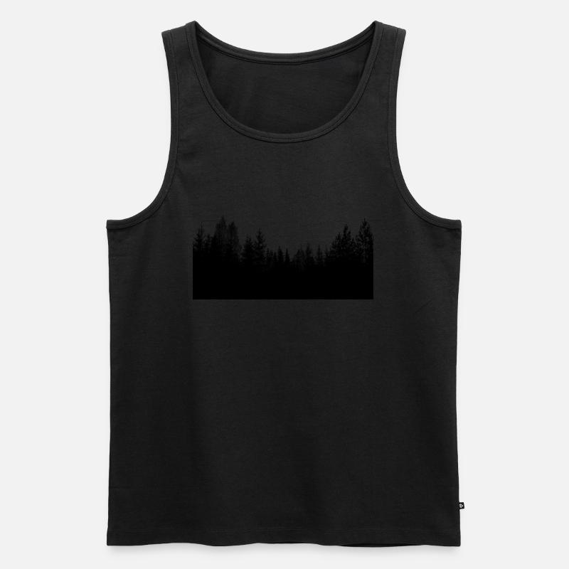 Wald Silhouette - Männer Premium Bio Tank Top - Schwarz