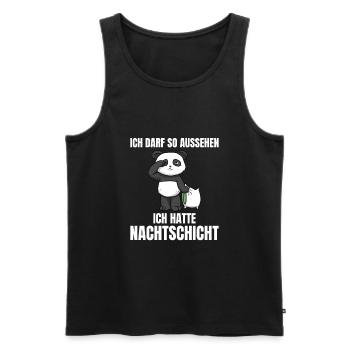 Ich Darf So Aussehen Ich Hatte Nachtschicht Panda - Männer Premium Bio Tank Top - Schwarz - Vorne - Michal (187cm)