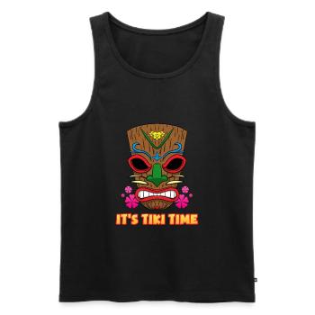 It's Tiki Time Party Vacation Hawaii - Men's Premium Organic Tank Top - black - Front - Michal (187cm)