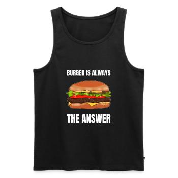 Burger est toujours la réponse - Débardeur bio Premium Homme - noir - Devant - Michal (187cm)