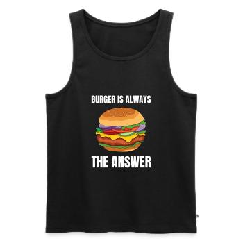 Burger est toujours la réponse - Débardeur bio Premium Homme - noir - Devant - Michal (187cm)