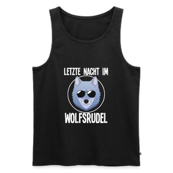 Letzte Nacht Im Wolfsrudel Junggesellenabschied - Männer Premium Bio Tank Top - Schwarz - Vorne - Michal (187cm)