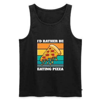 Je préfère manger des pizzas foodies - Débardeur bio Premium Homme - noir - Devant - AI Model Male 178 light (178cm)
