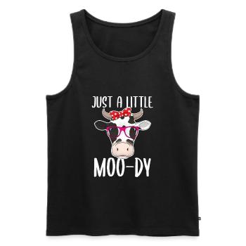 Just A Little Moo-Dy Kuh Bauer Landwirt - Männer Premium Bio Tank Top - Schwarz - Vorne - Michal (187cm)