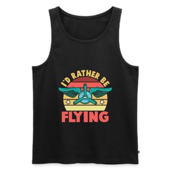 I'd Rather Be Flying Aircraft Pilot - Men's Premium Organic Tank Top - black - Front - Michal (187cm)