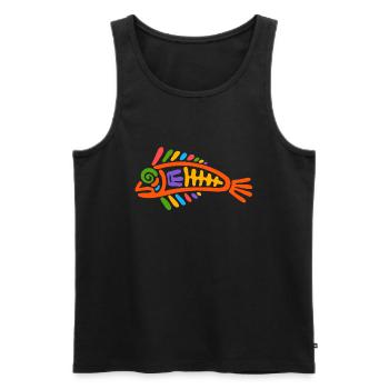 Kultur der Inkas, Fisch - Männer Premium Bio Tank Top - Schwarz - Vorne - AI Model Male 178 light (178cm)