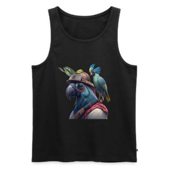 Papageienkopf Geschenk - Männer Premium Bio Tank Top - Schwarz - Vorne - Michal (187cm)