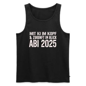 Abi KI 2025 - Männer Premium Bio Tank Top - Schwarz - Vorne - Michal (187cm)
