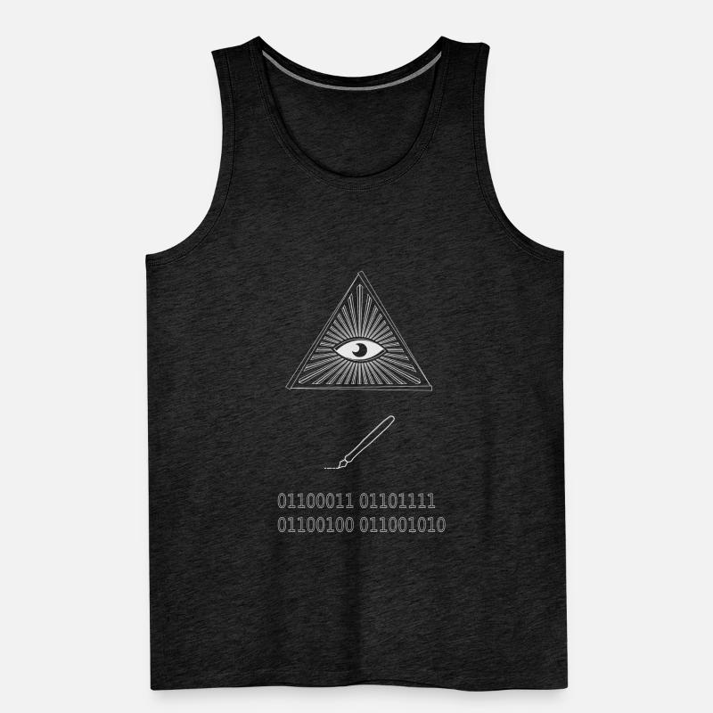 Eye write code computer programmer hipster geek Men's Premium Organic Tank Top