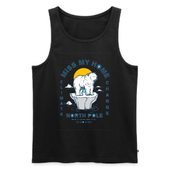 Eisbear Arctique changement climatique Pôle Nord fonte des glaces - Débardeur bio Premium Homme - noir - Devant - AI Model Male 178 light (178cm)