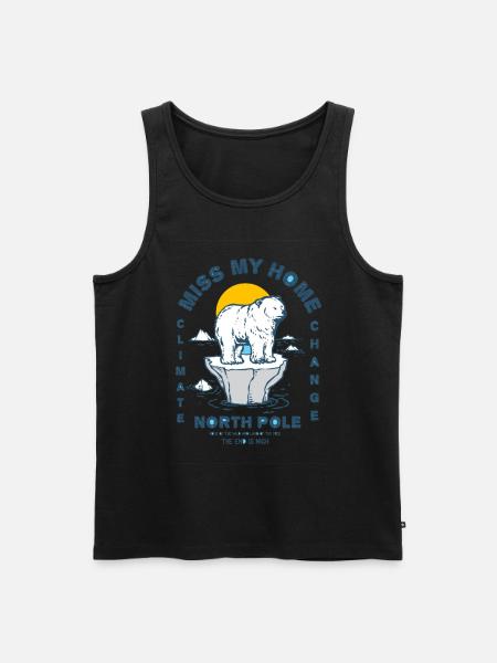 Eisbear Arctic climate change North Pole melting ice - Men's Premium Organic Tank Top - 