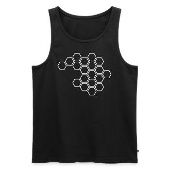 Hexagons weiß - Männer Premium Bio Tank Top - Schwarz - Vorne - AI Model Male 178 light (178cm)