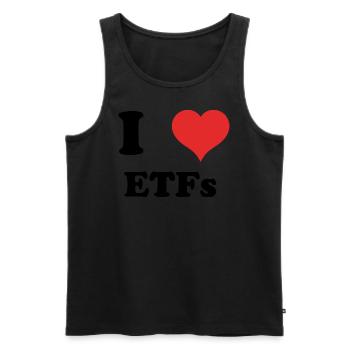 i love ETFs - Men's Premium Organic Tank Top - black - Front - AI Model Male 178 light (178cm)