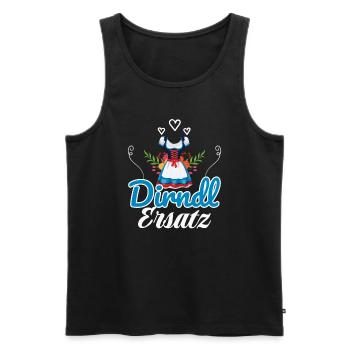 Dirndl Ersatz - Männer Premium Bio Tank Top - Schwarz - Vorne - AI Model Male 178 light (178cm)