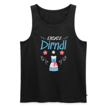 Dirndl Ersatz - Männer Premium Bio Tank Top - Schwarz - Vorne - AI Model Male 178 light (178cm)