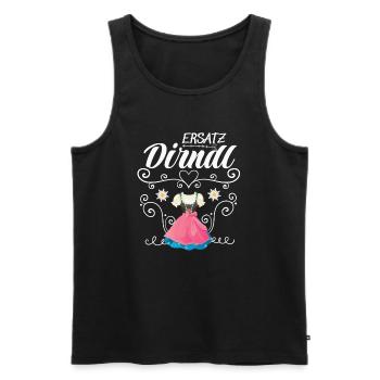 Dirndl Ersatz - Männer Premium Bio Tank Top - Schwarz - Vorne - AI Model Male 178 light (178cm)