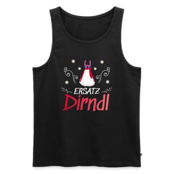 Dirndl Ersatz - Männer Premium Bio Tank Top - Schwarz - Vorne - AI Model Male 178 light (178cm)