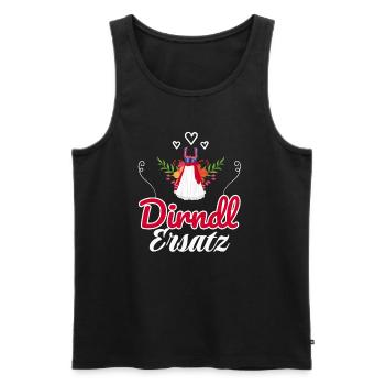 Dirndl Ersatz - Männer Premium Bio Tank Top - Schwarz - Vorne - AI Model Male 178 light (178cm)